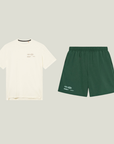 Oncourt Shorts & T-shirt - Court Green & Off White