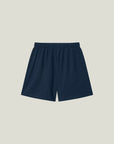 Cuera Mens Active Globe Shorts in Navy, flat lay back view