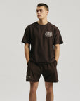 Cuera Oncourt Breathe WPC T-Shirt in Dark Brown, flat lay front view