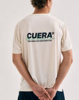 Active Light Weight T-Shirt - Off White w. Navy/Green