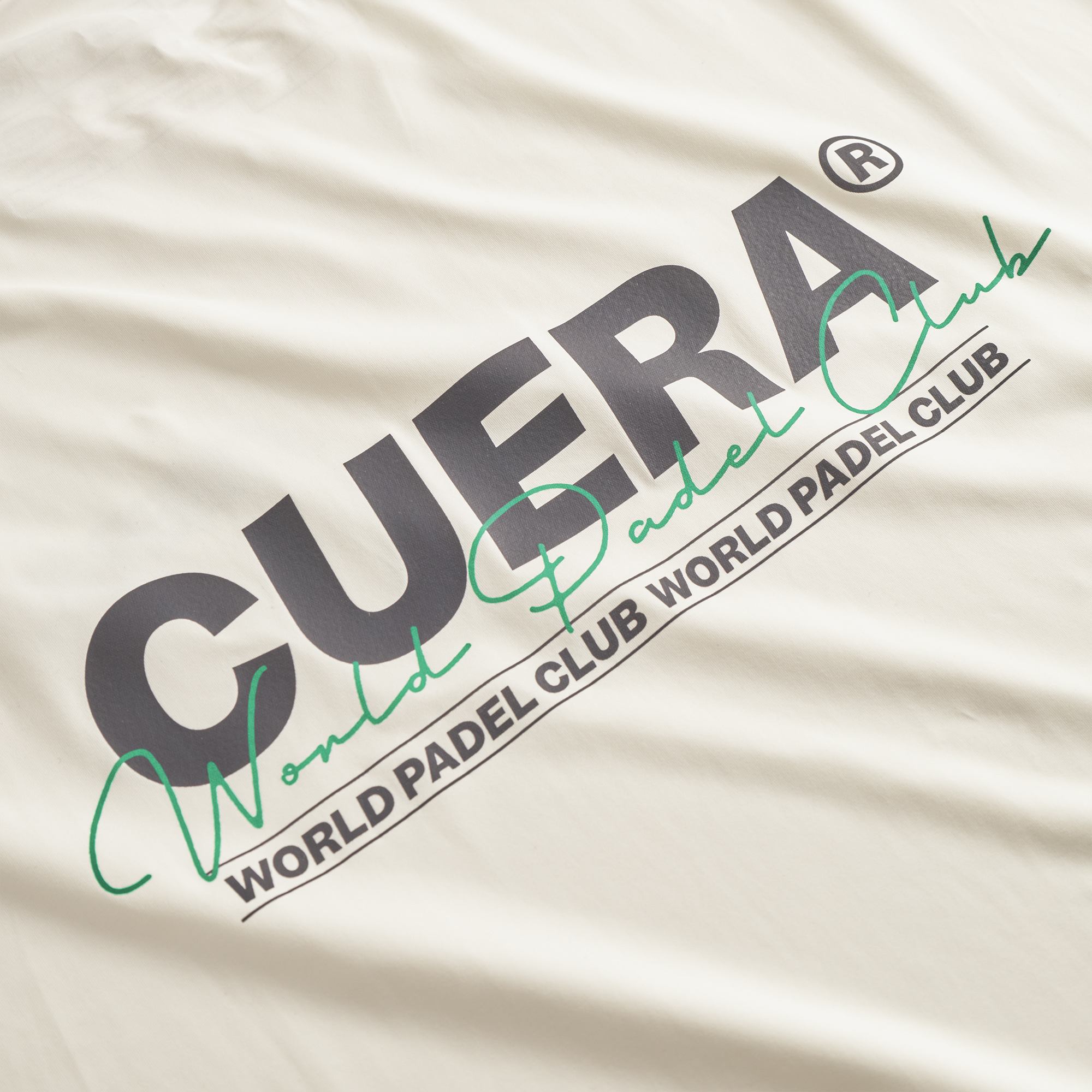 Active Light Weight T-Shirt - Off White w. Navy/Green