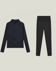 Zip Cardigan & Tights Long - Black Bundle