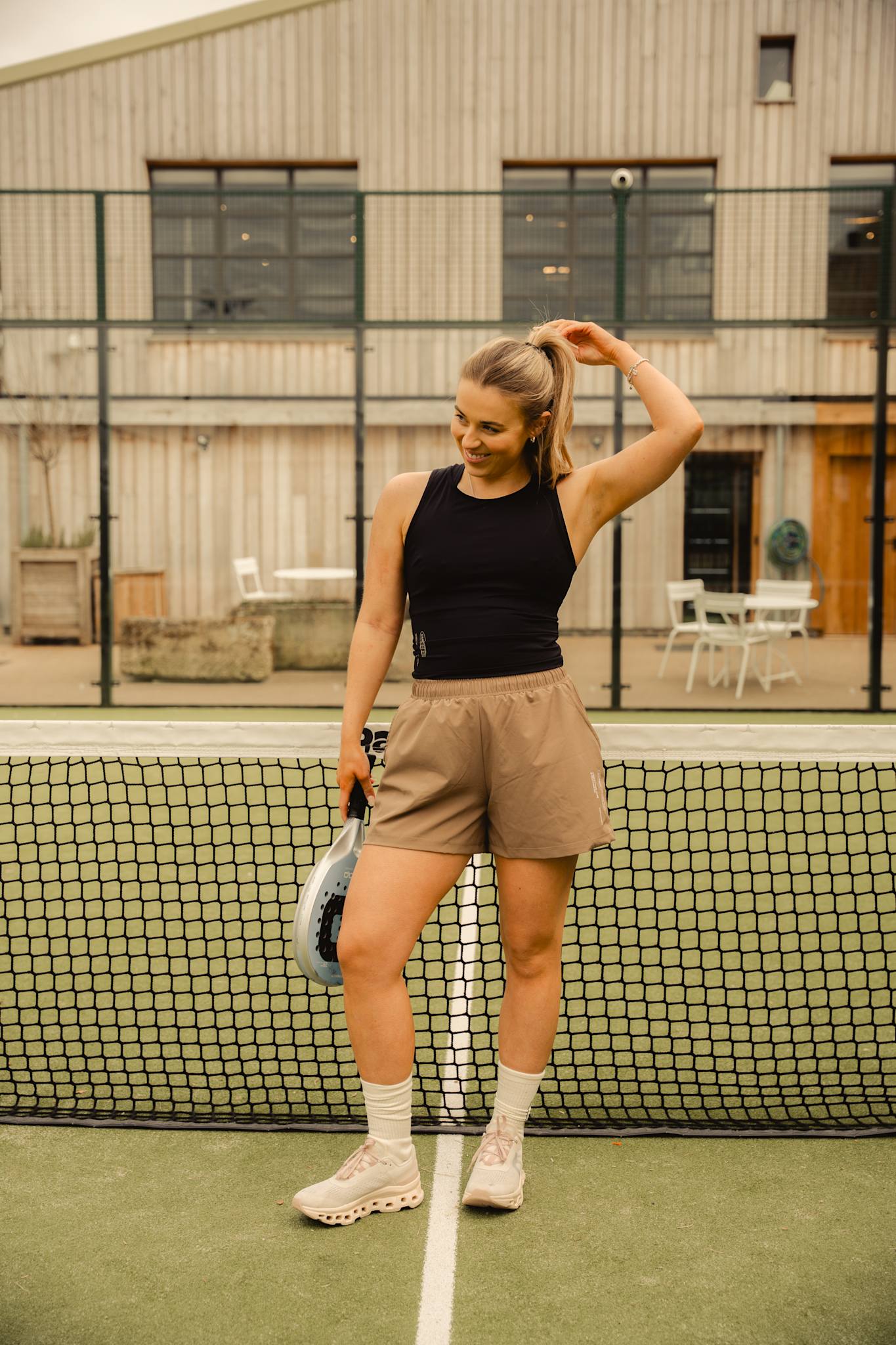 Oncourt Cropped Tank Top - Black