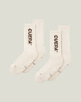 Cuera 2-pack Cuera Padel Socks in Off White/Dark Brown, flat lay front view