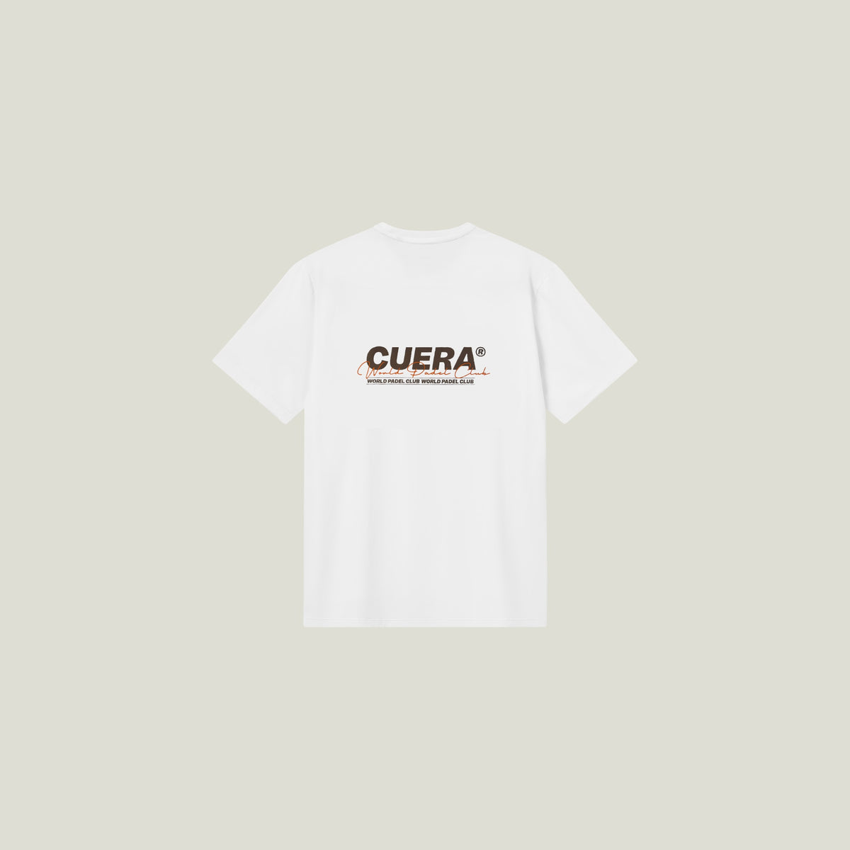 Cuera Active Light Weight T-Shirt in White, flat lay back view