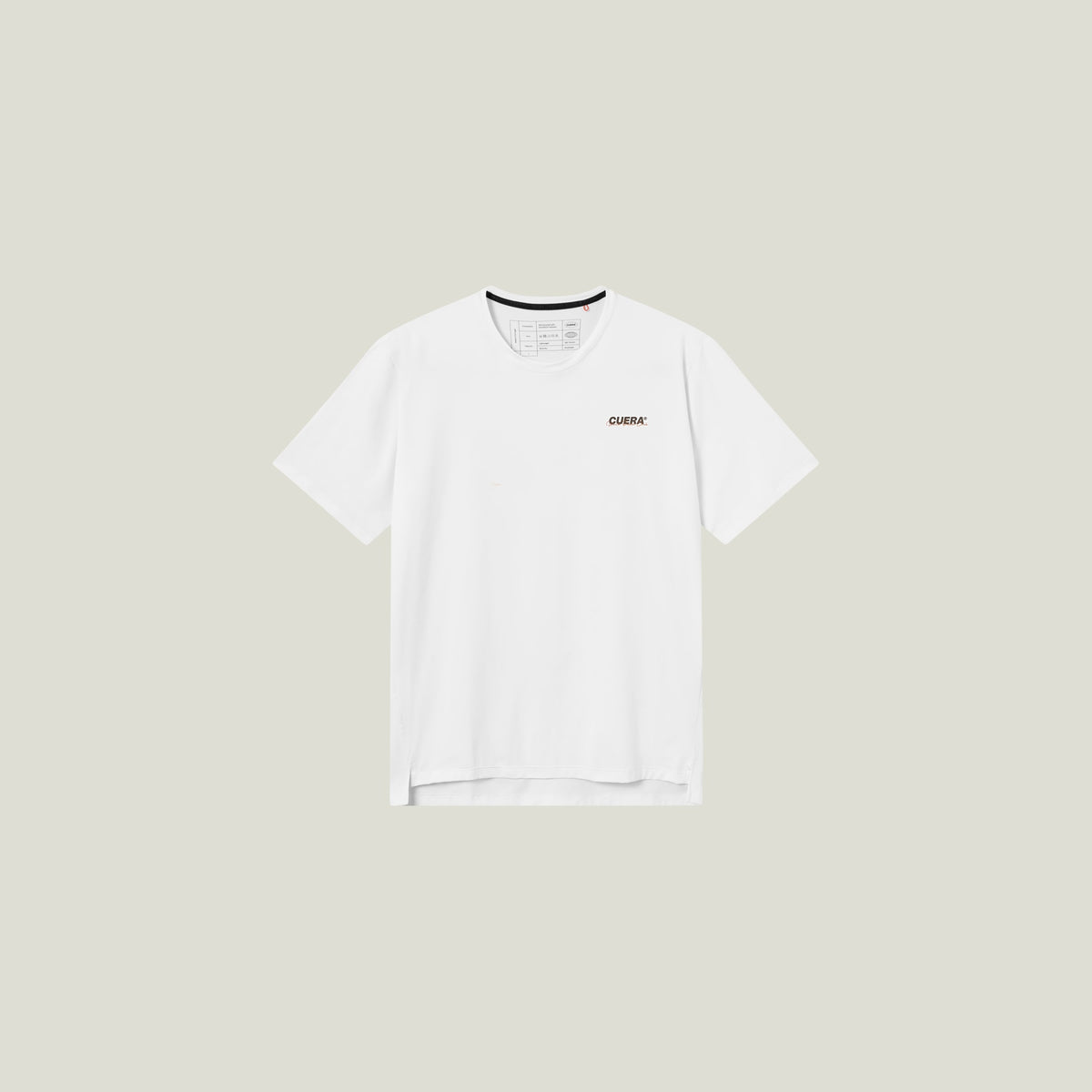 Cuera Active light weight T-Shirt T in White w., flat lay front view