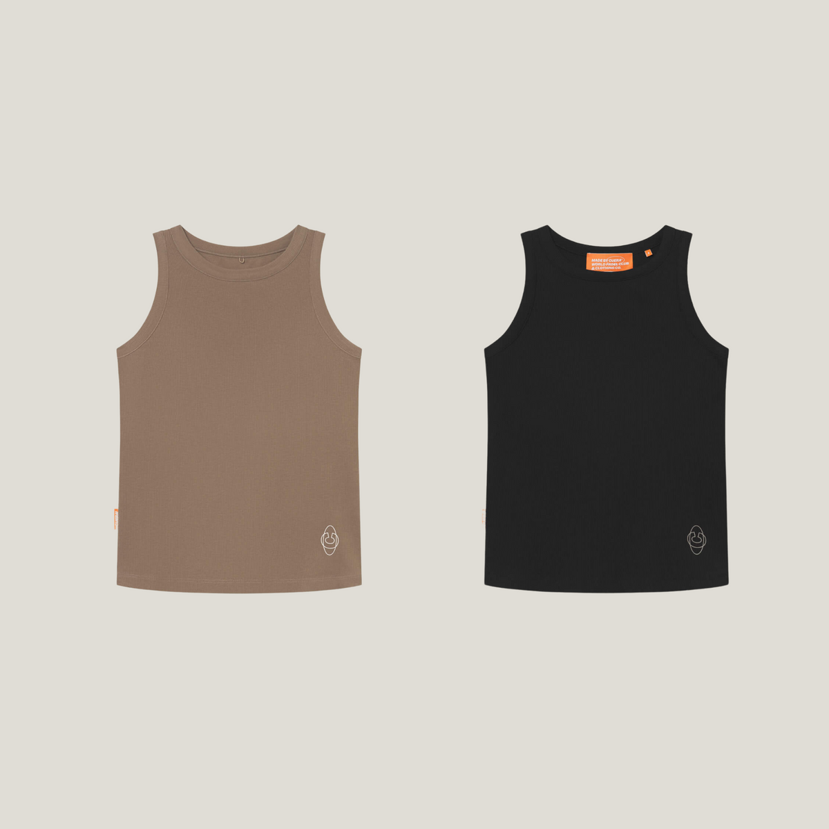 Cuera Active Rib Tank Top Bundle W&amp;B, flat lay front view