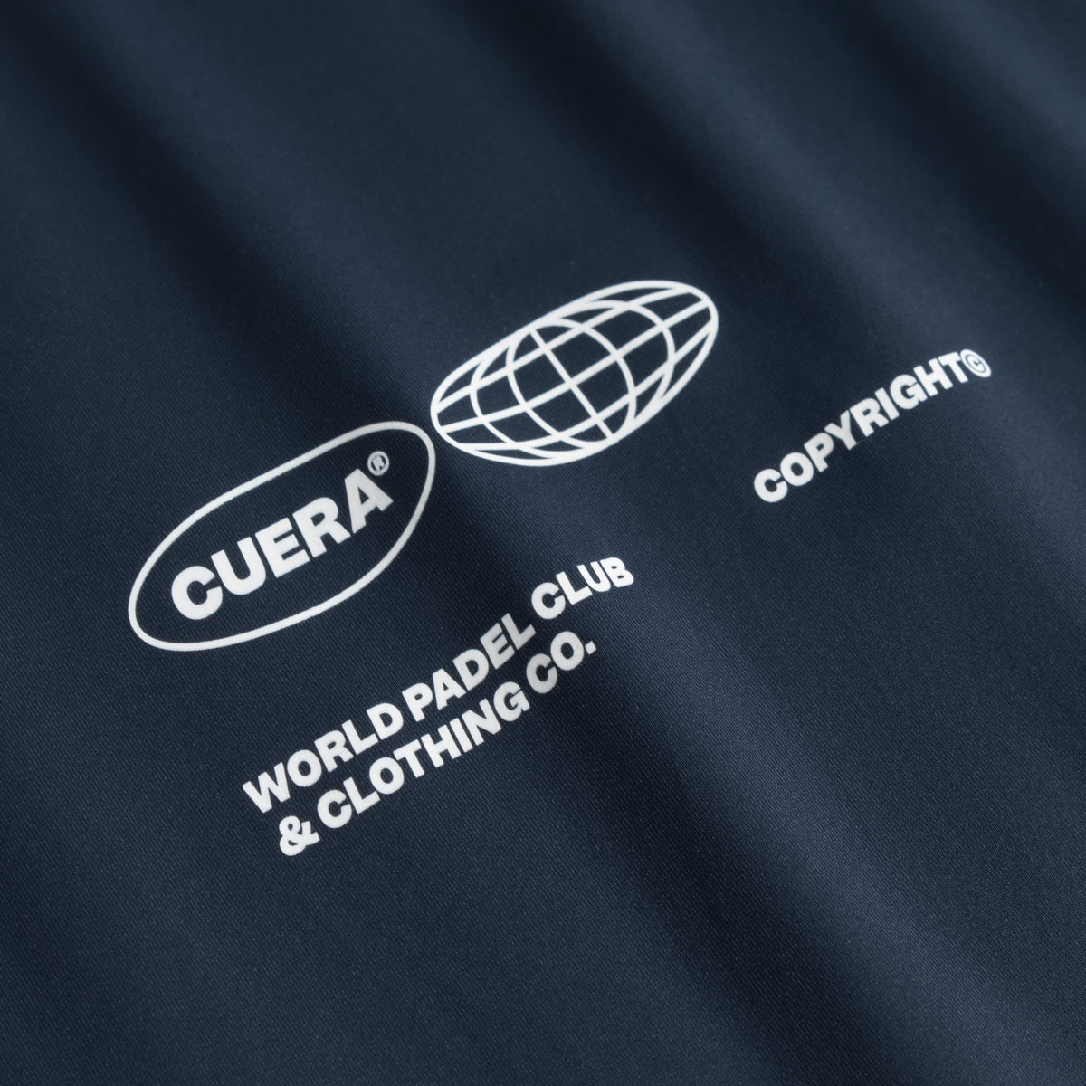 Cuera Oncourt Airy Logo T-Shirt in Navy, logo print detail