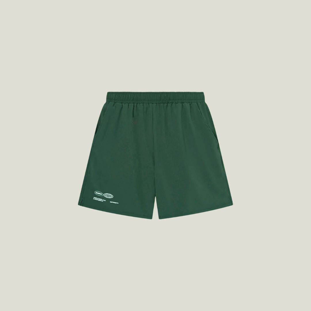 Cuera Oncourt Shorts &amp; T-shirt in Court Green &amp; Off White, neck label and care tag detail