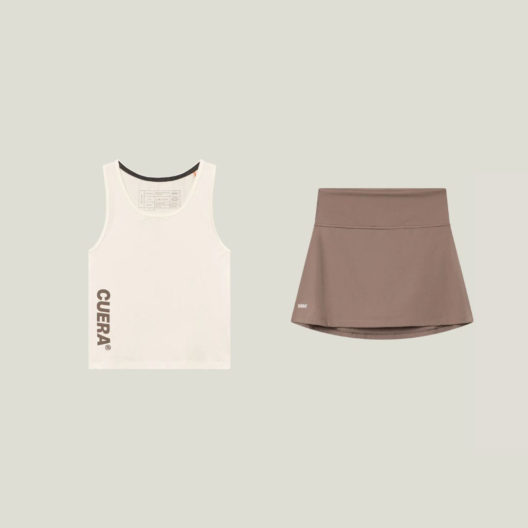 Cuera Oncourt Slim Tank Top &amp; Oncourt Cuera Skirt 2-in-1, flat lay front view