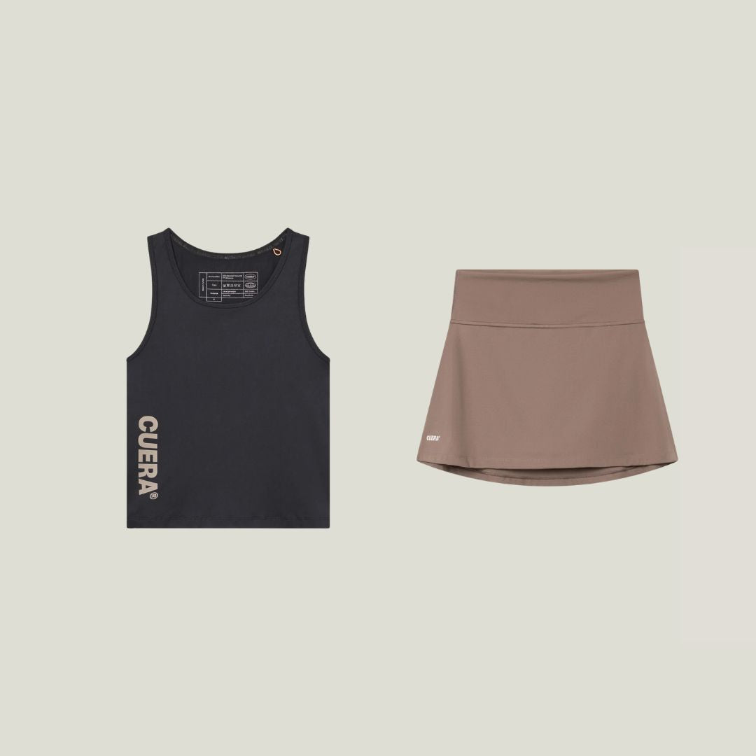 Cuera Oncourt Slim Tank Top &amp; Oncourt Cuera Skirt 2-in-1, flat lay front view